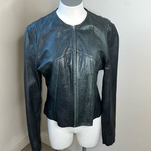 EUC GAP Black Leather Jacket Medium